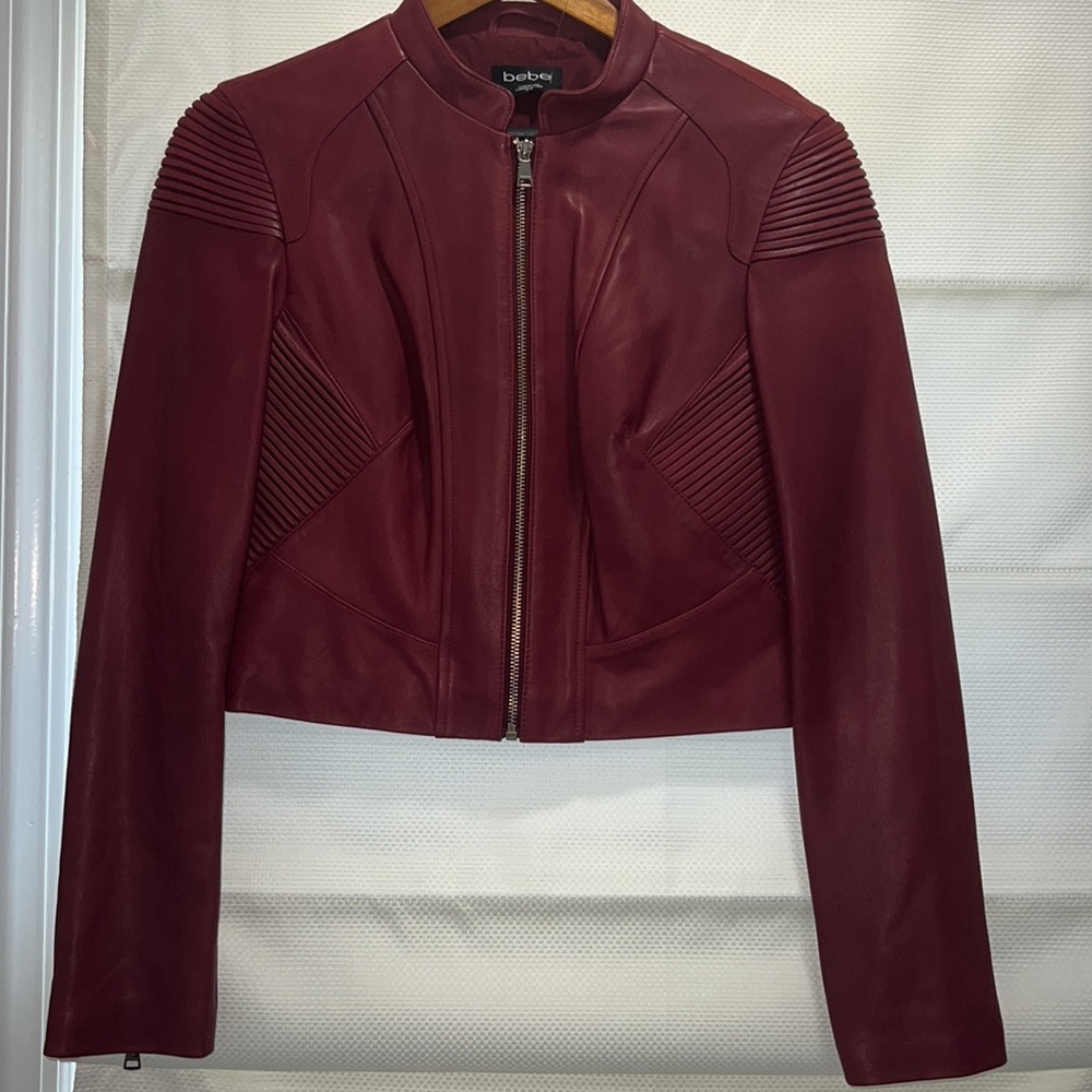 RED BEBE MOTO JACKET SIZE M NEVER WORN